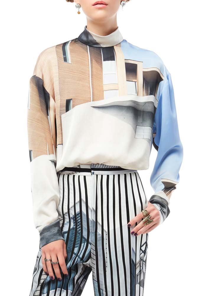 Vela De, blouse, print top, print blouse, long sleeve blouse, party dress, beach dress, designer dress, outfit, fashion, designer clothes, ชุดแบรนด์เนม, เช่าชุด, ชุดออกงาน, ชุดปาร์ตี้, ชุดไปเที่ยว