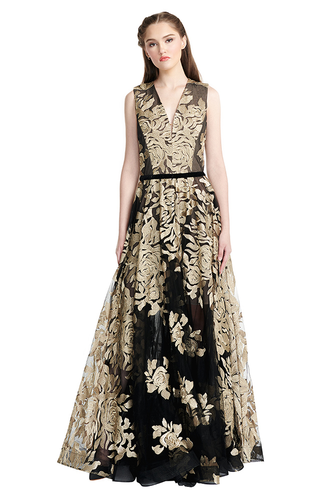 Golden Rose Gown - Black/Gold