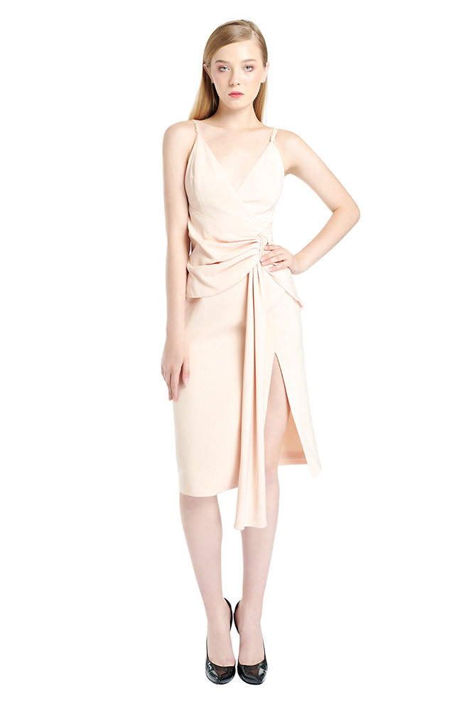 knee length dresses for ladies Rent C/Meo Collective Cream Construct Midi Dress
