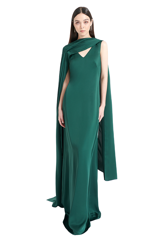 slim fit dress slacks Ingenue Swing Dress in Vintage Green Rose Print main image 1