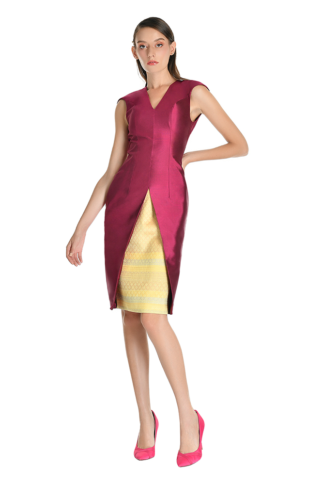 FETICO 23aw SATIN HALTED DRESS Andie Halter Open Back Slit